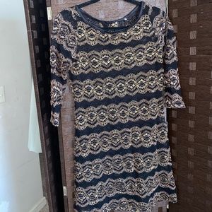 Black dress with gold embroidery